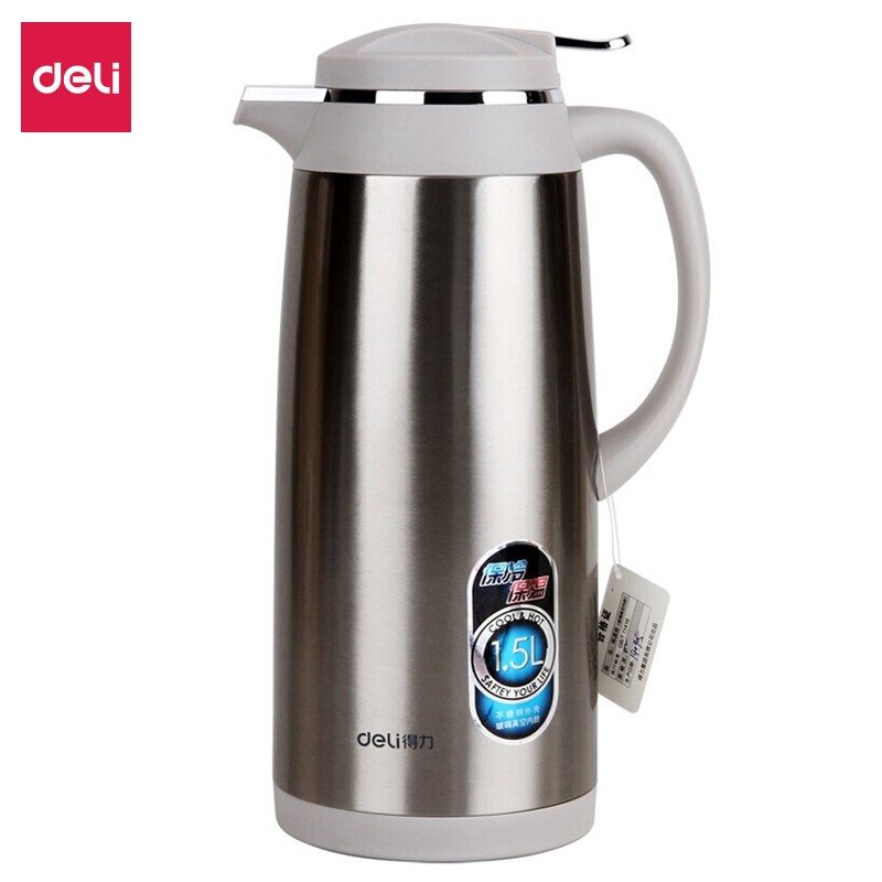 得力（deli）8961 保溫壺(本色)1.5L 玻璃內(nèi)膽 單個(gè)裝